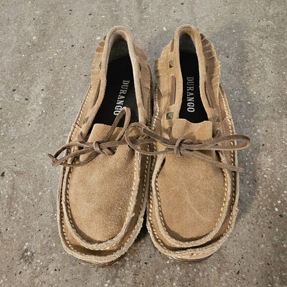 Durango Santa Fe Women's Suede Leather Moccasin Sz 7m  Fringe Studded  DCRD095 - Picture 9 of 9